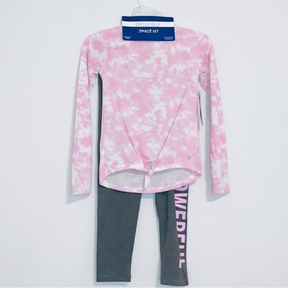New! Marika Girls Tie Dye Long Sleeve Leggings 2 Piece Set